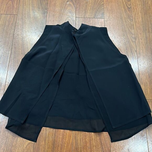 Intermix Black Silk Fly Away Back Tank Size P - Picture 2 of 4